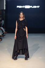 FFDG30 Asymmetric Black Dress