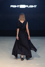 FFDG30 Asymmetric Black Dress