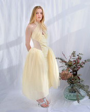 Soft Drop: Yellow pannier dress